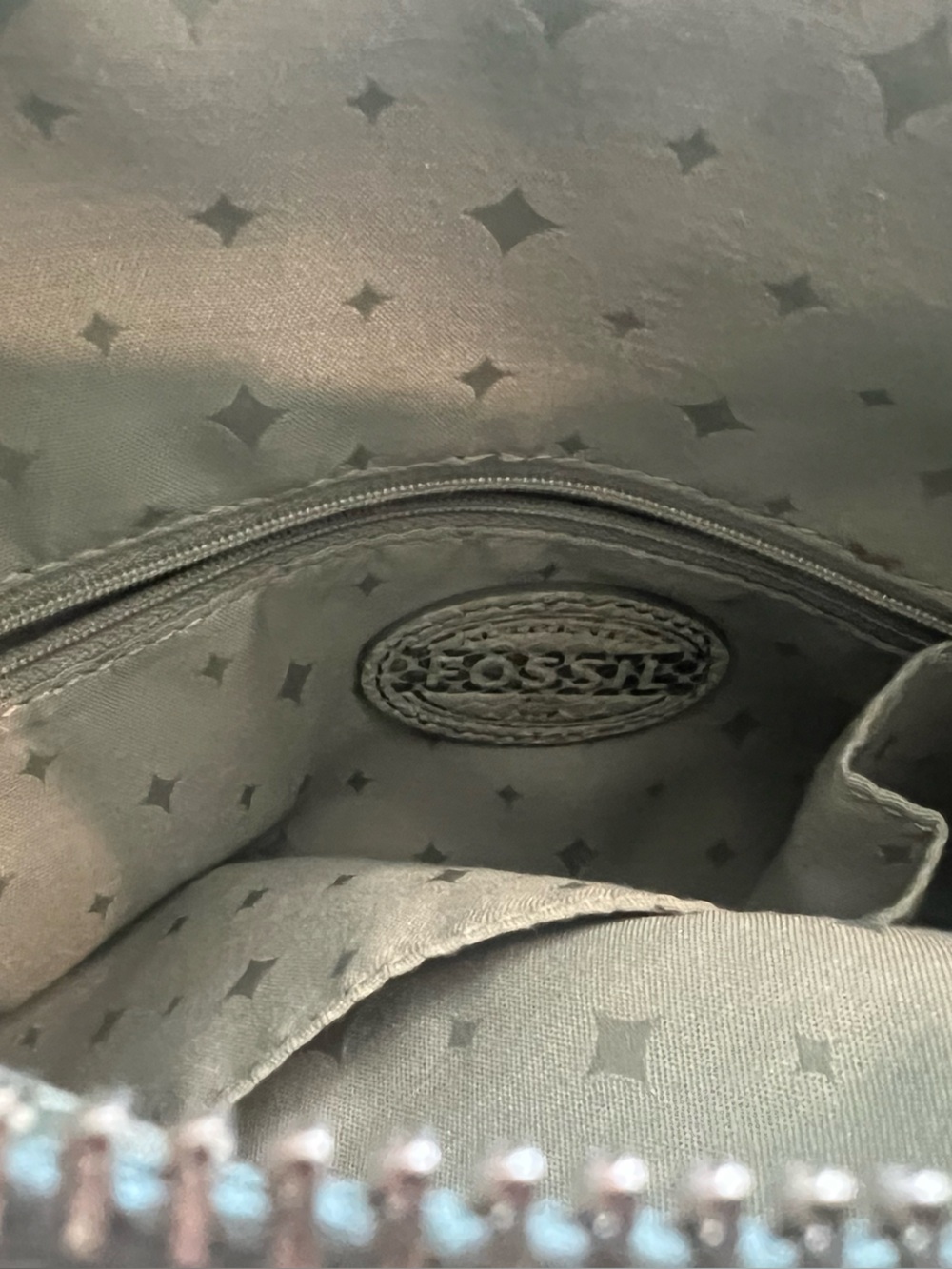 Fossil Light Mint Green Textured Leather Shoulder Bag - Picture 4 of 6